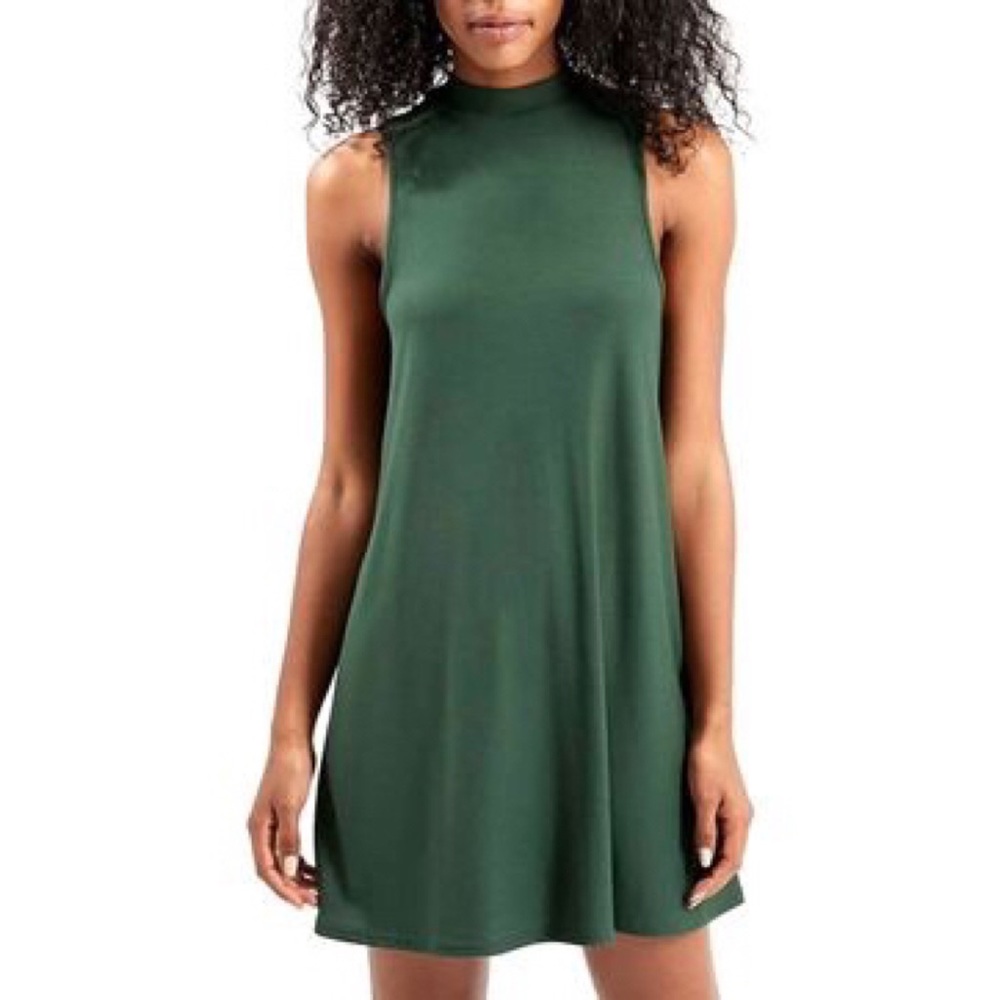 TopShop High Neck Green Swing Dress